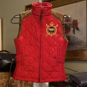 Ralph Lauren Sport Quilted Vest with Suede Details - Size Extra Small